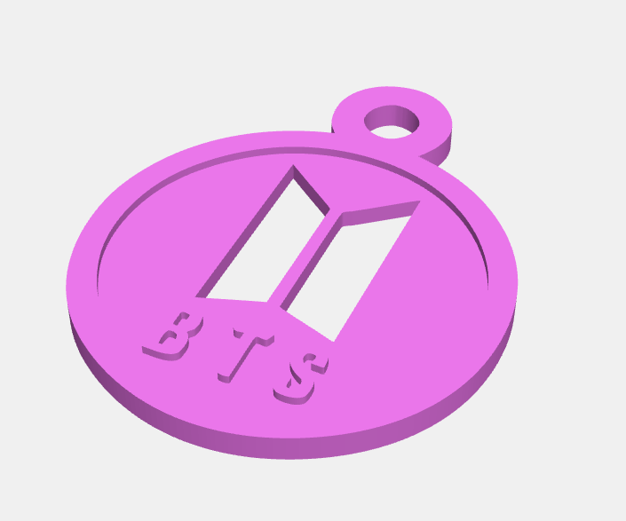 🗝️ BTS Logo keychain, Llavero logo BTS・ STL File for ・Cults